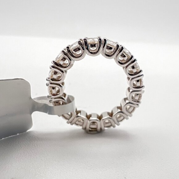 925 Sterling Sliver Moissanite Wedding/Engagement Band, 4.14ctw VVS Stones Hip H - Picture 2 of 6